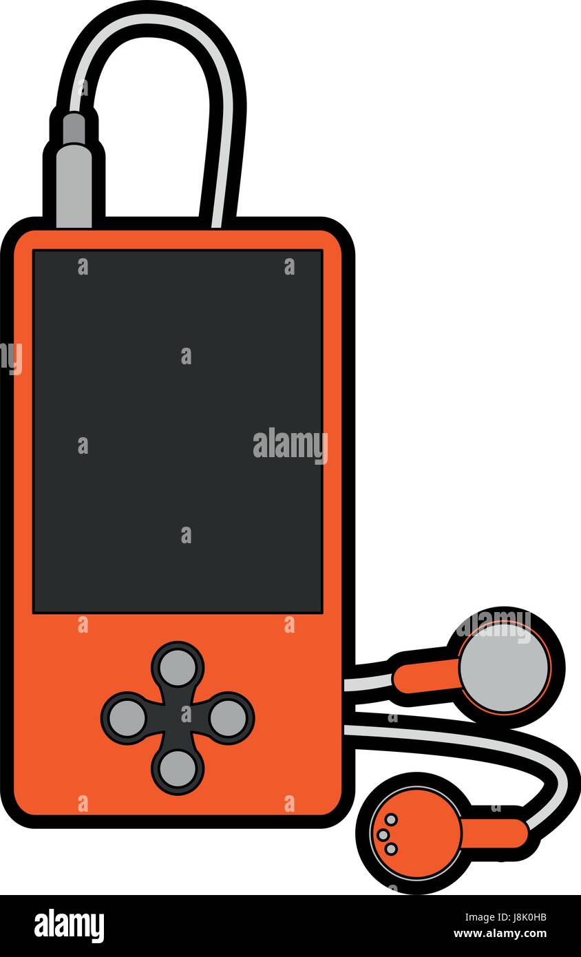 music player with earphones icon image Stock Vector Image & Art - Alamy