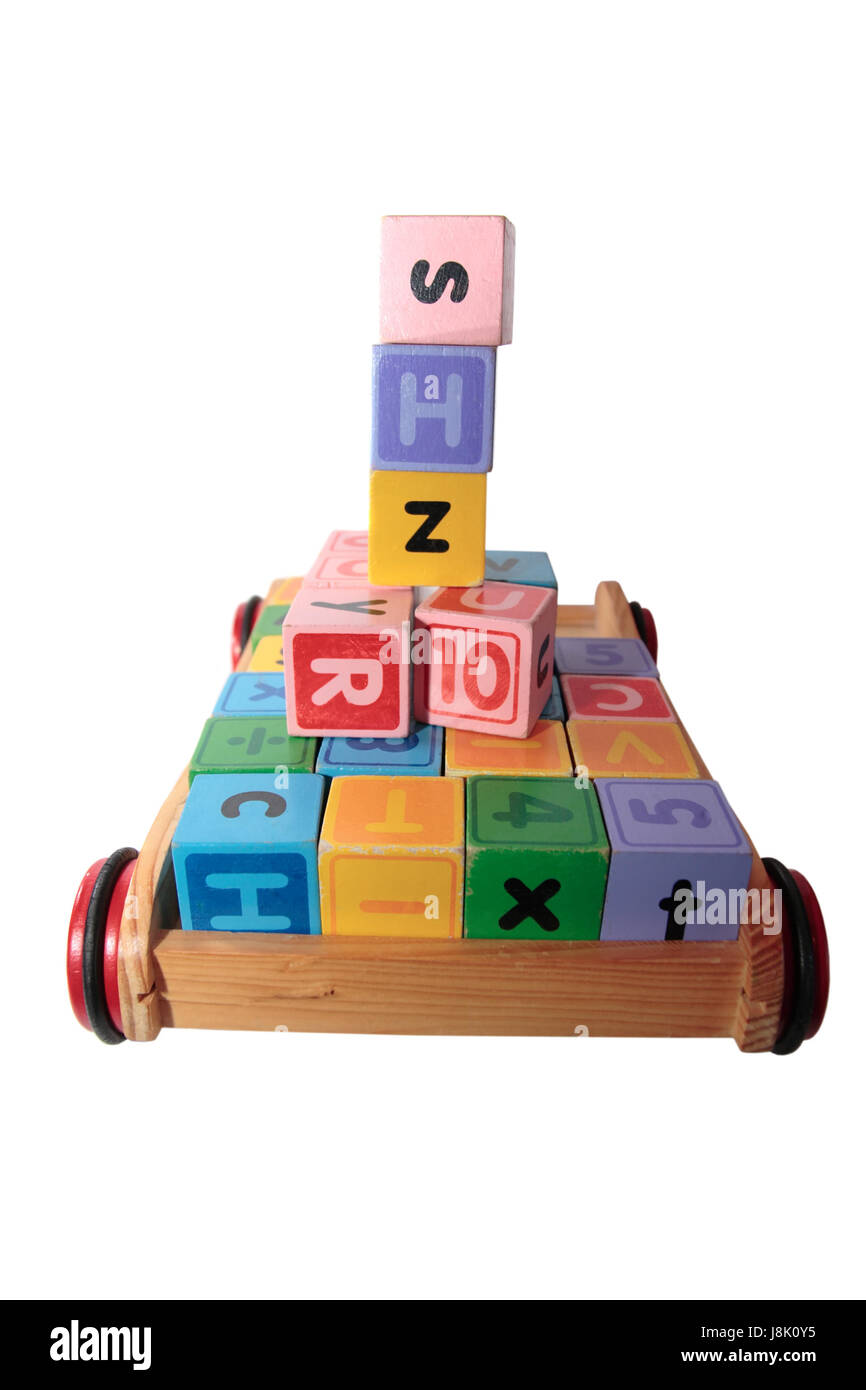 education, brick, retro, childhood, alphabet, block, cart, building