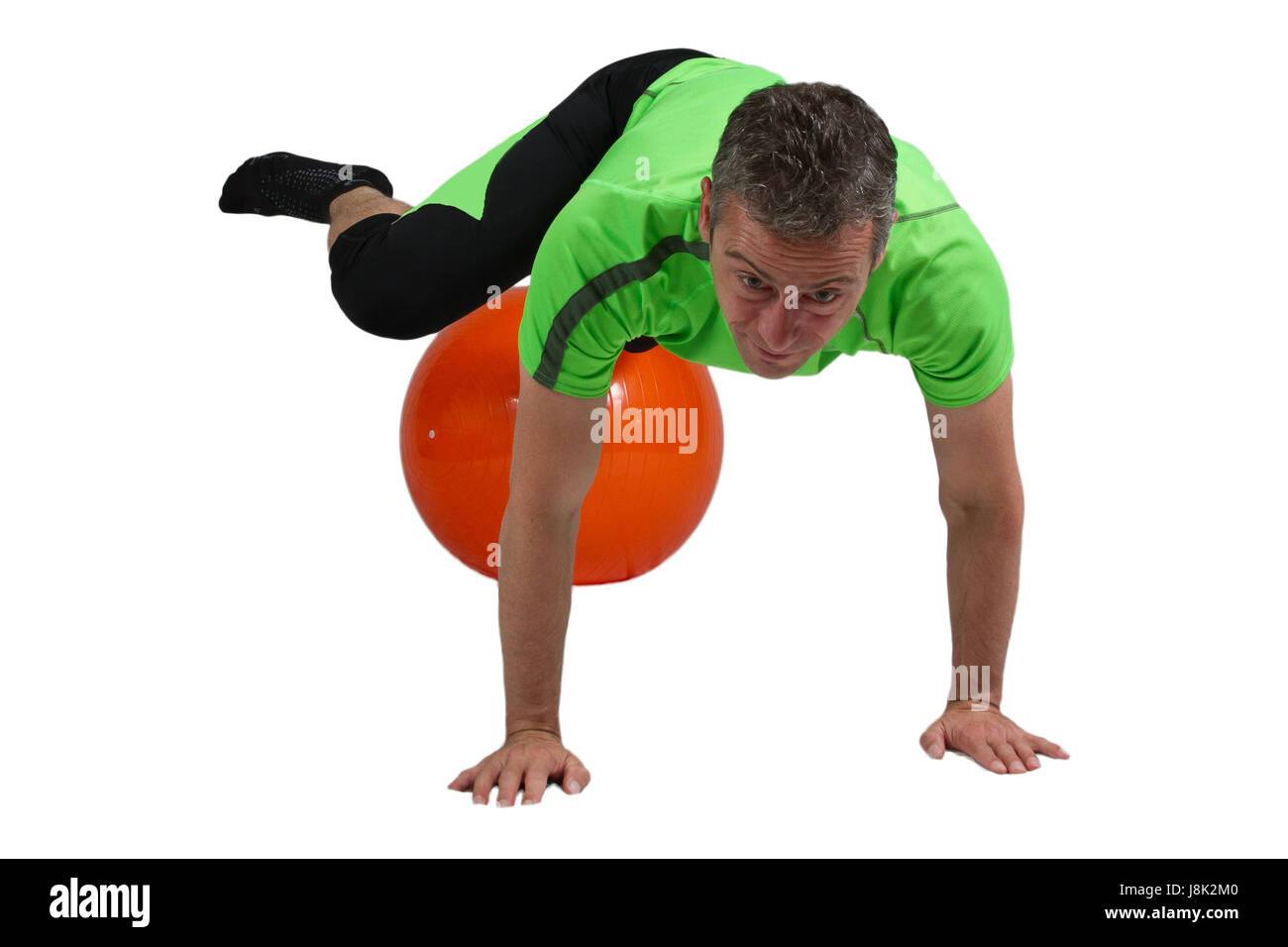 fit with fitness ball Stock Photo