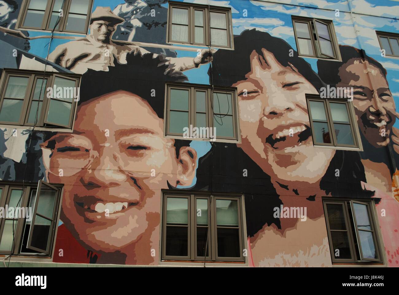 mural in san francisco's chinatown,segment Stock Photo