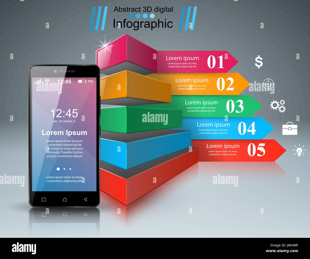 3D infographic. Smartphone icon Stock Vector Image & Art - Alamy