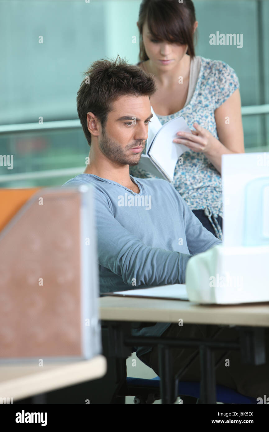 woman, office, desk, job, window, porthole, dormer window, pane
