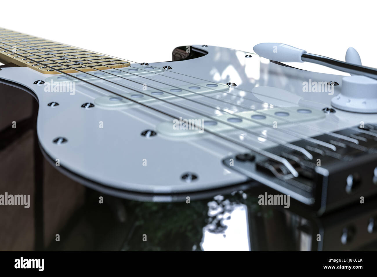 3d illustration of an electric guitar isolated on white background ...