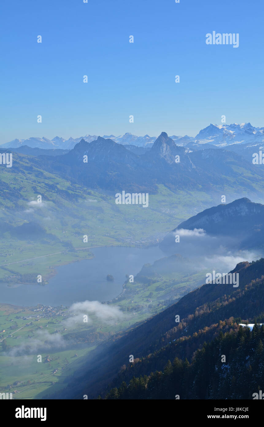fog, sight, view, outlook, perspective, vista, panorama, lookout, central Stock Photo