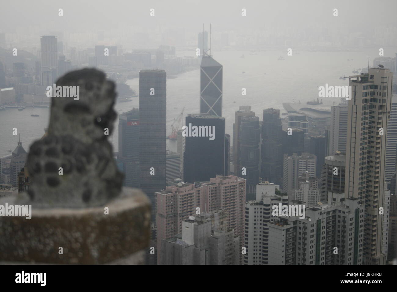 hong kong skyline seen from the peak of about Stock Photo - Alamy