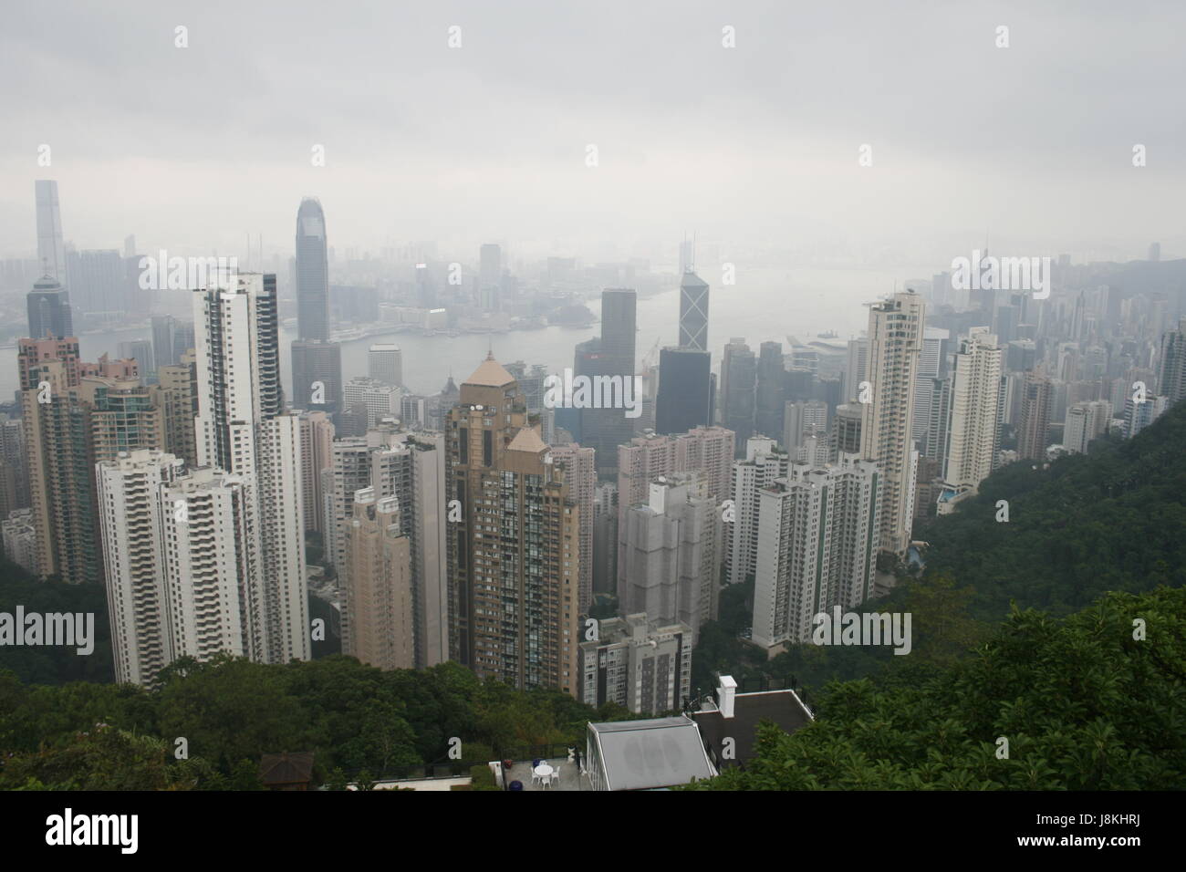 hong kong skyline seen from the peak of about Stock Photo - Alamy