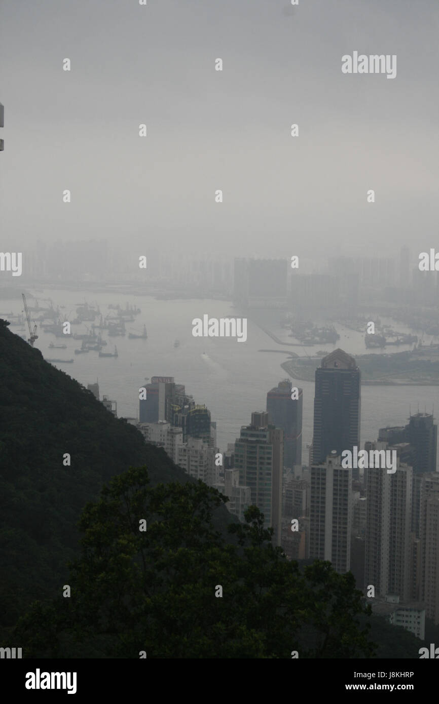 hong kong skyline seen from the peak of about Stock Photo - Alamy
