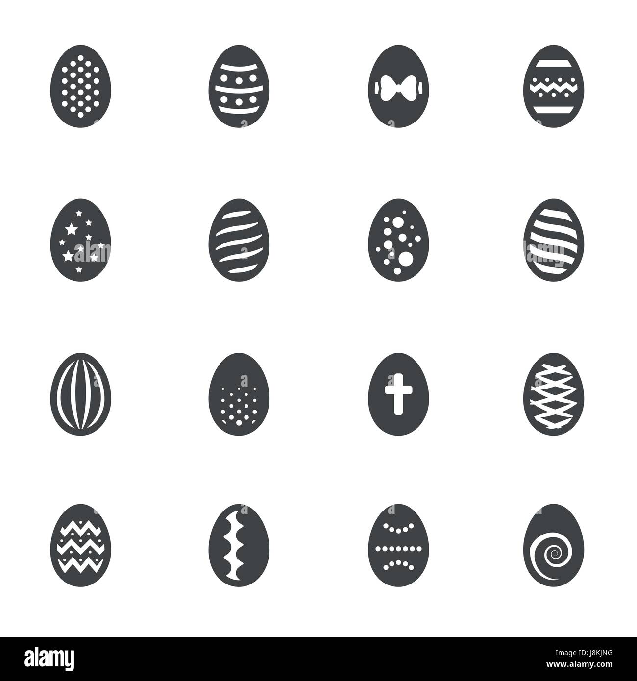 Vector black easter icons set on white background Stock Vector Image ...