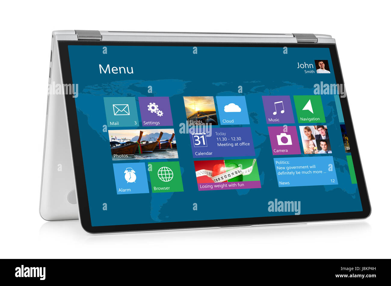 Convertible laptop computer with operating system Stock Photo Alamy