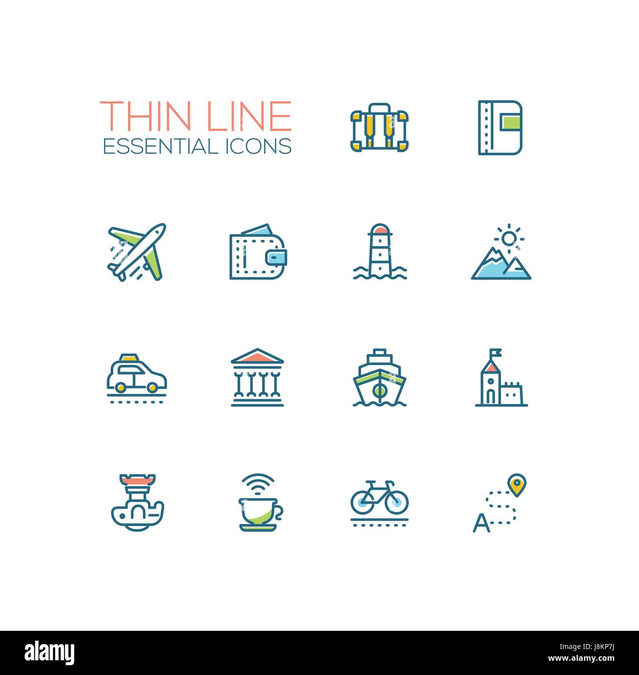 Traveling - line icons set Stock Vector Image & Art - Alamy