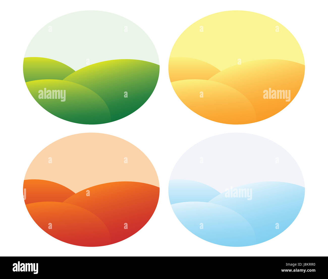 winter, summer, summerly, four, spring, seasons, banner, symbols, sign ...