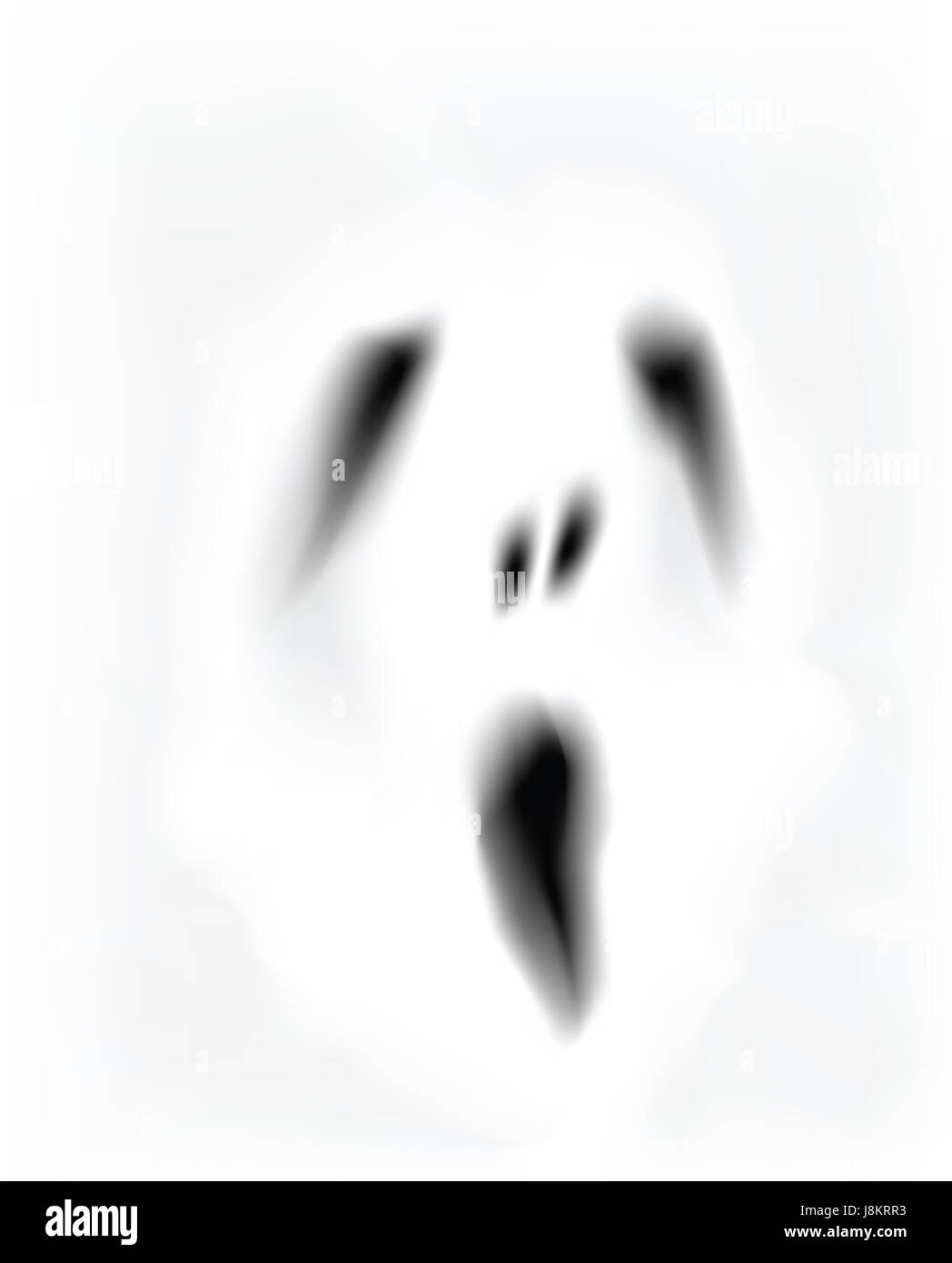 Frightened Ghost Face Vector Icon Halloween Emoji Scary Evil