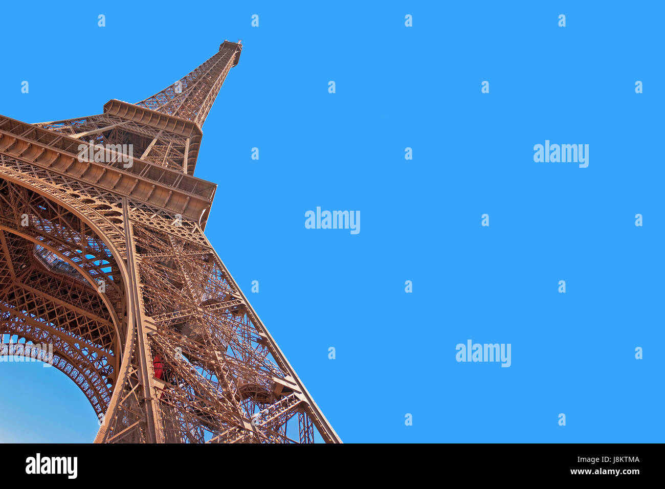 Eiffel tower and blue sky with copy space, Paris, France Stock Photo