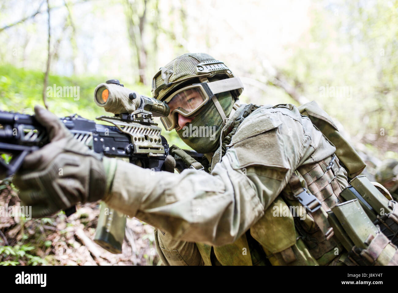 Portrait of sighted military man Stock Photo - Alamy