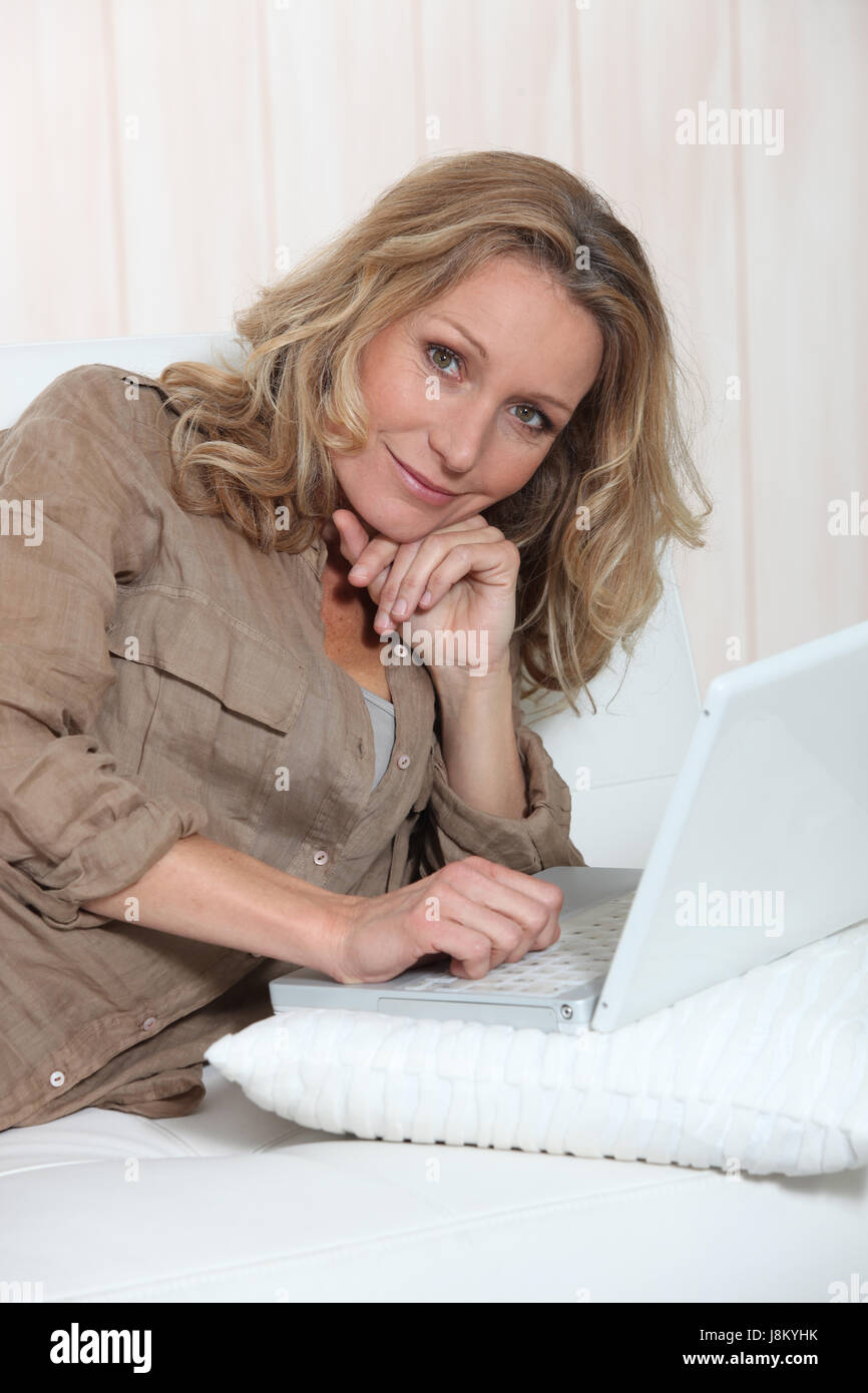 Relaxed Computer User laptop, notebook, computers, computer, relaxation, technology, access ...