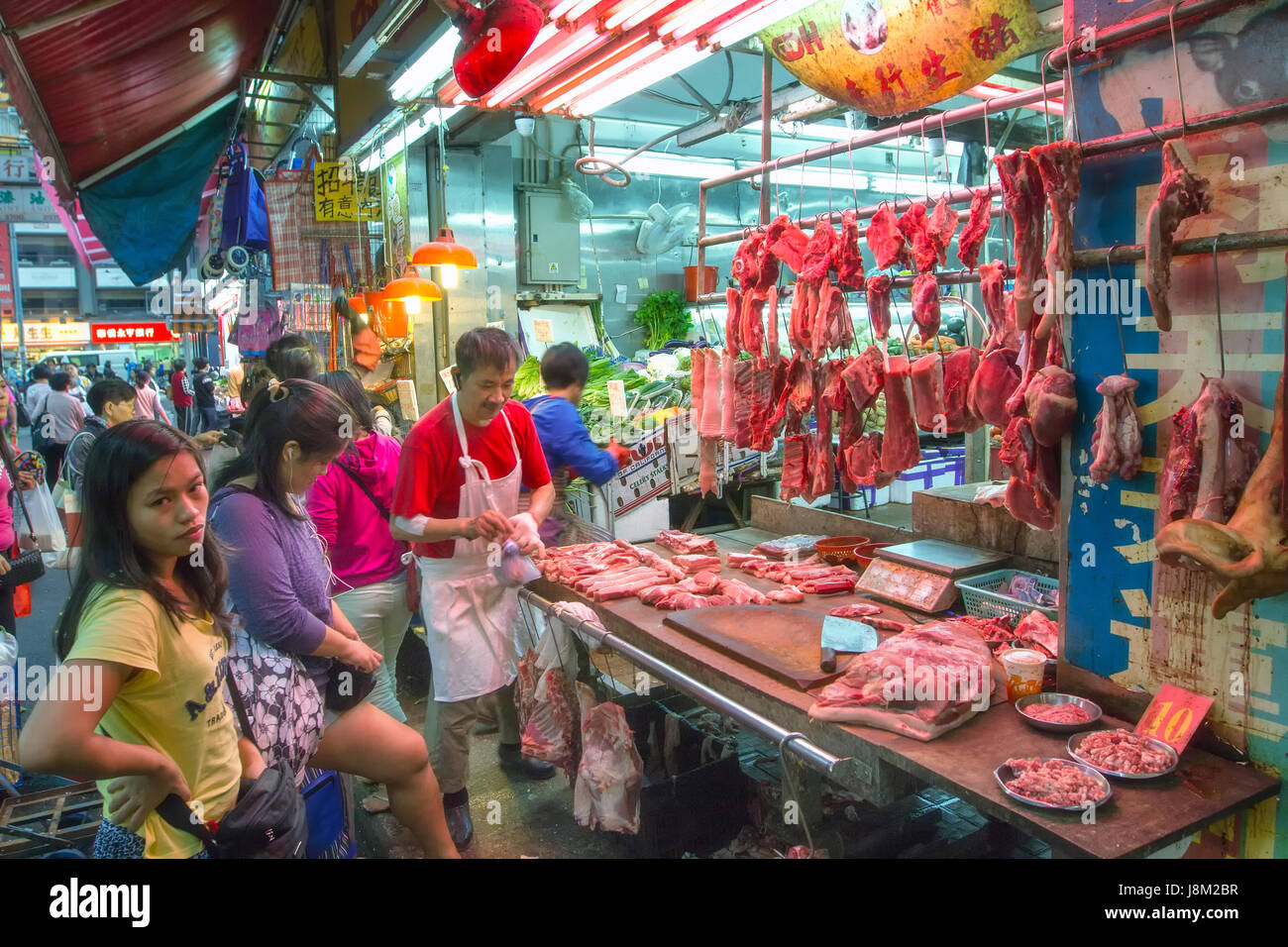 Wan Chai Market stall in Hong Kong Stock Photo