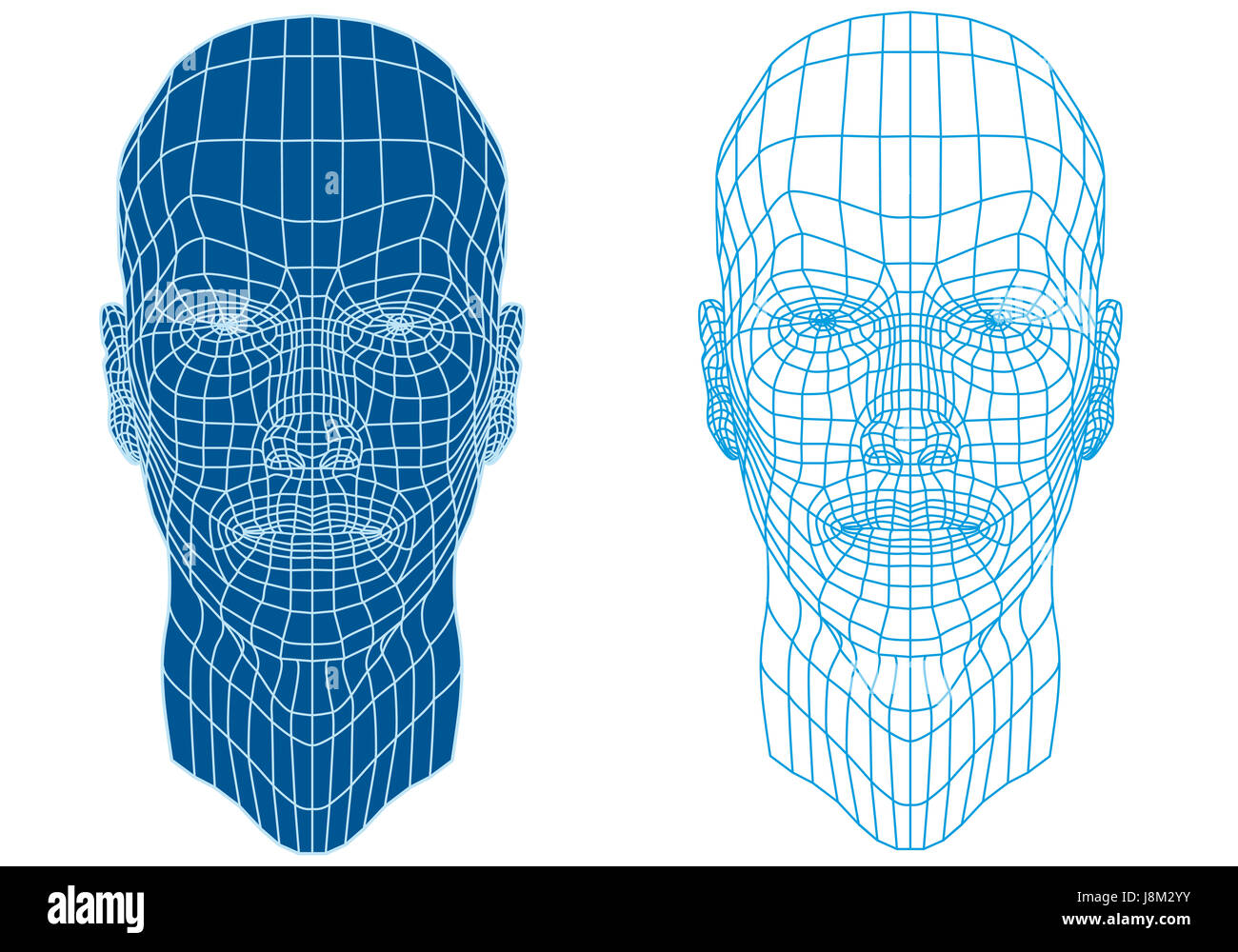 face, portrait, person, wire, mesh, man, head, blue, humans, human beings  Stock Photo - Alamy