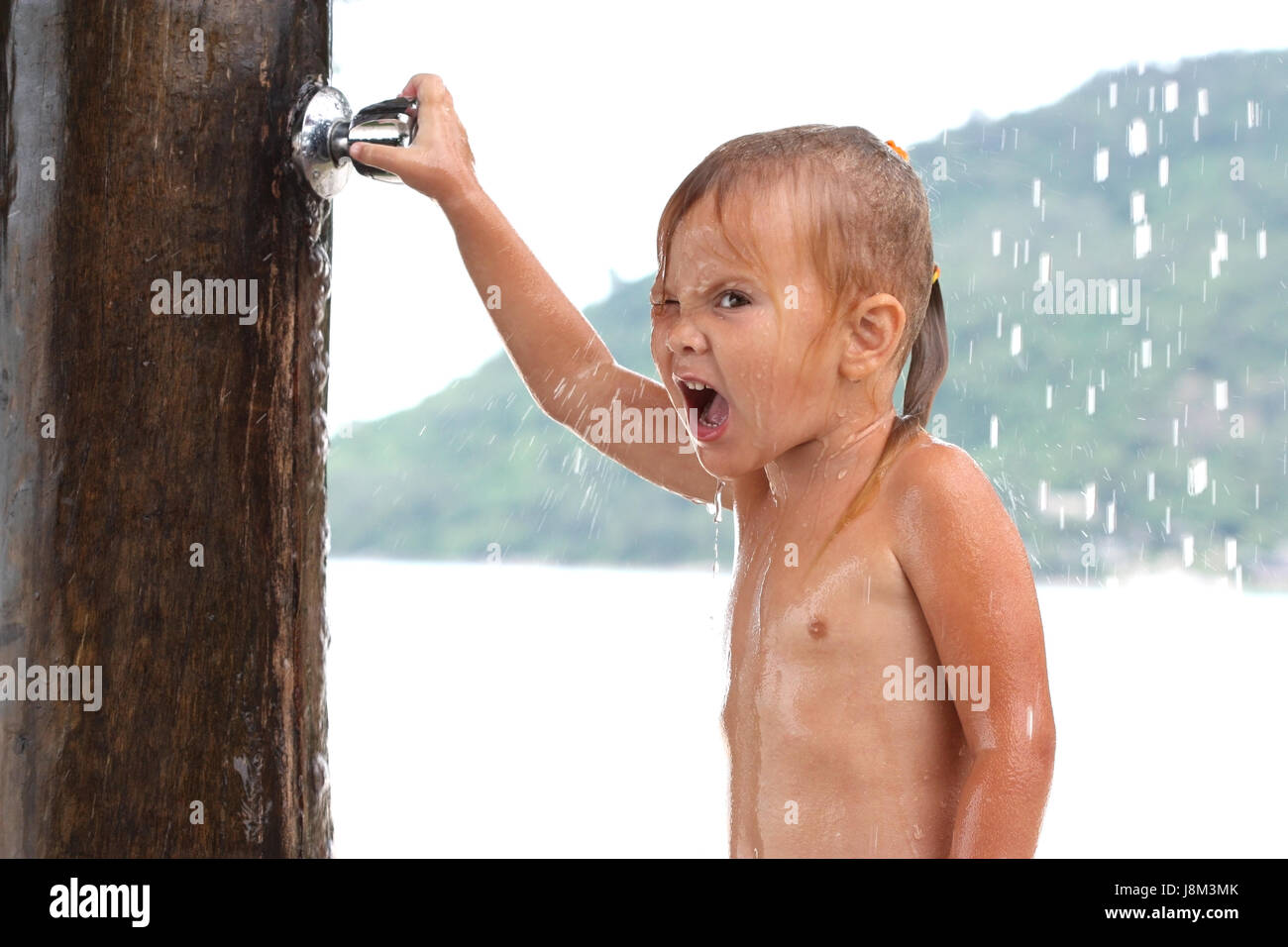 emotions, face, small, tiny, little, short, baby, shower, child, douche,  girl Stock Photo - Alamy