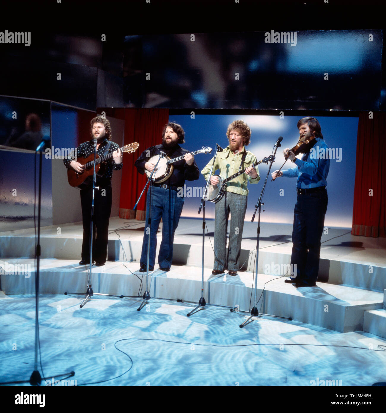 Irish Folk Music Band 'The Dubliners' bei einem Auftritt in Deutschland, 1970er Jahre. Irish folk music band 'The Dubliners' performing in Germany, 1970s. Stock Photo