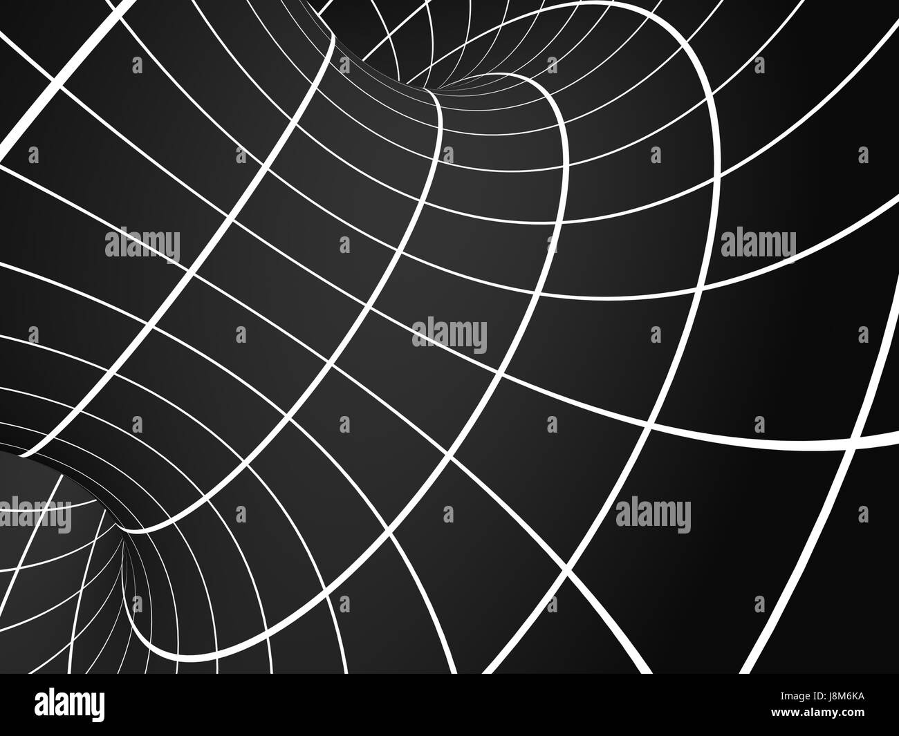 Abstract illusion. Black and white. Background with tube shape with checkered pattern. 3d render Stock Photo