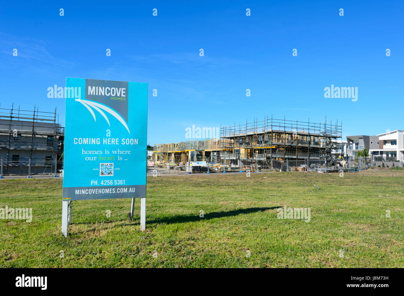 New housing Development, Shell Cove, a small popular town on the Illawarra Coast, New South Wales, NSW, Australia Stock Photo