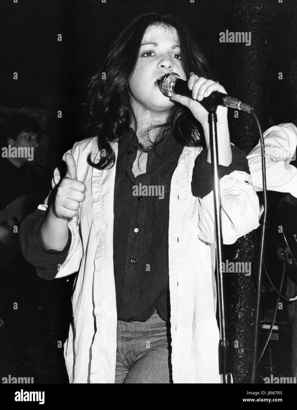 Rachel Sweet, U.S. pop singer, performs live on stage in London, England on November 21, 1979. She was signed to Independent music label Stiff Records. Stock Photo