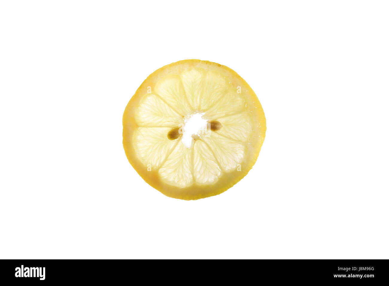 single isolated slice of lemon on white background Stock Photo - Alamy