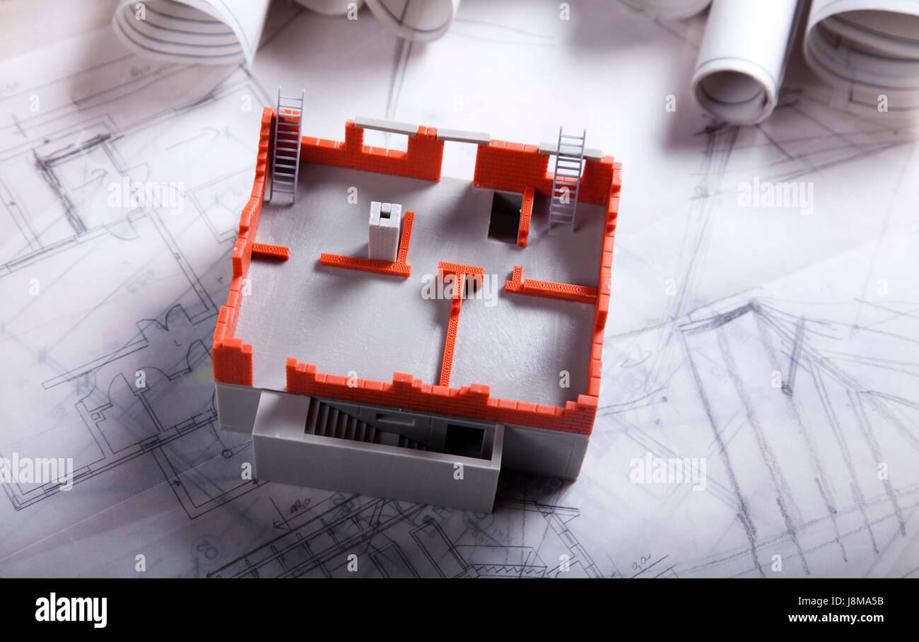 Draft Model Building model, design, project, concept, plan, draft, style of construction ...