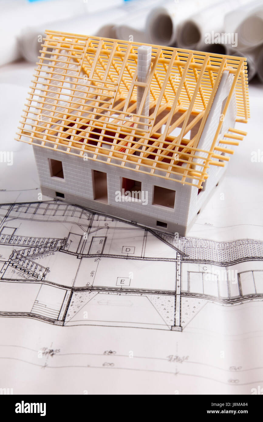 Draft Model Building model, design, project, concept, plan, draft, style of construction ...