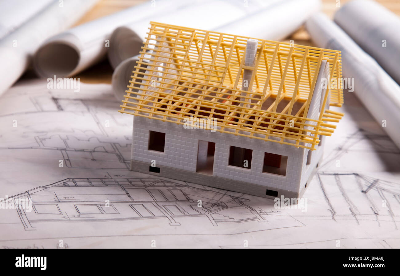Draft Model Building model, design, project, concept, plan, draft, style of construction ...