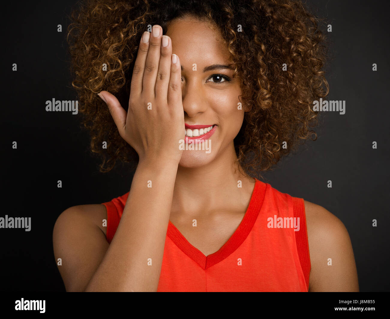 Hair cover one eye hires stock photography and images Alamy