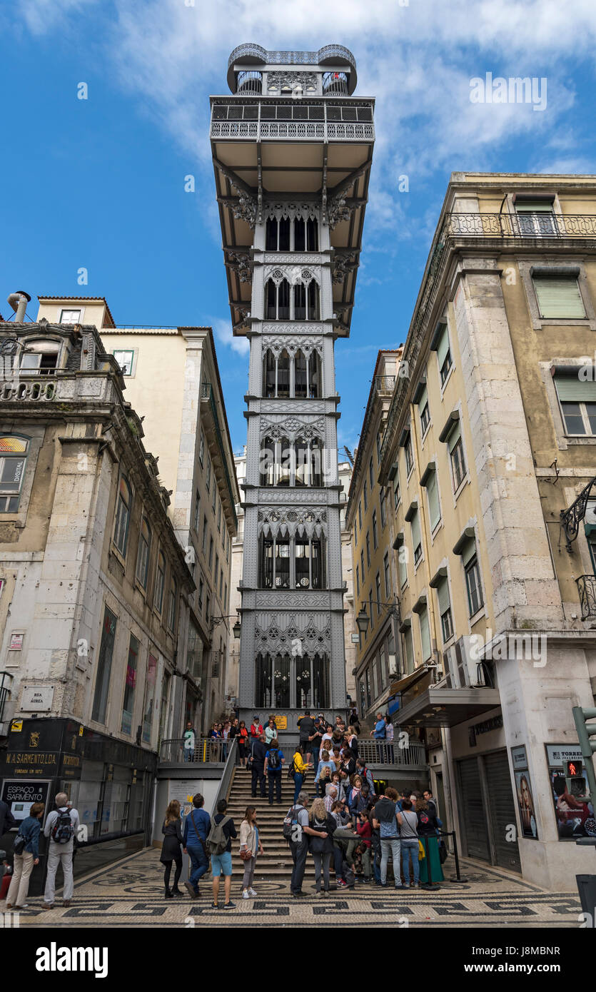 Elevador de Santa Justa Lift, Lisbon, Portugal Stock Photo