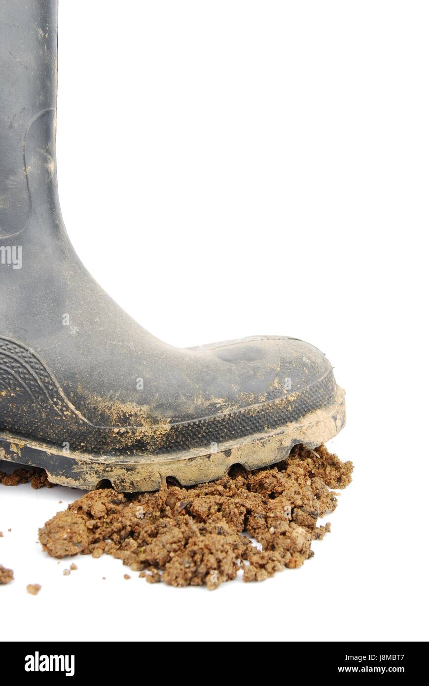 boot, isolated, agriculture, farming, gardening, muddy, rubber, backdrop Stock Photo Alamy