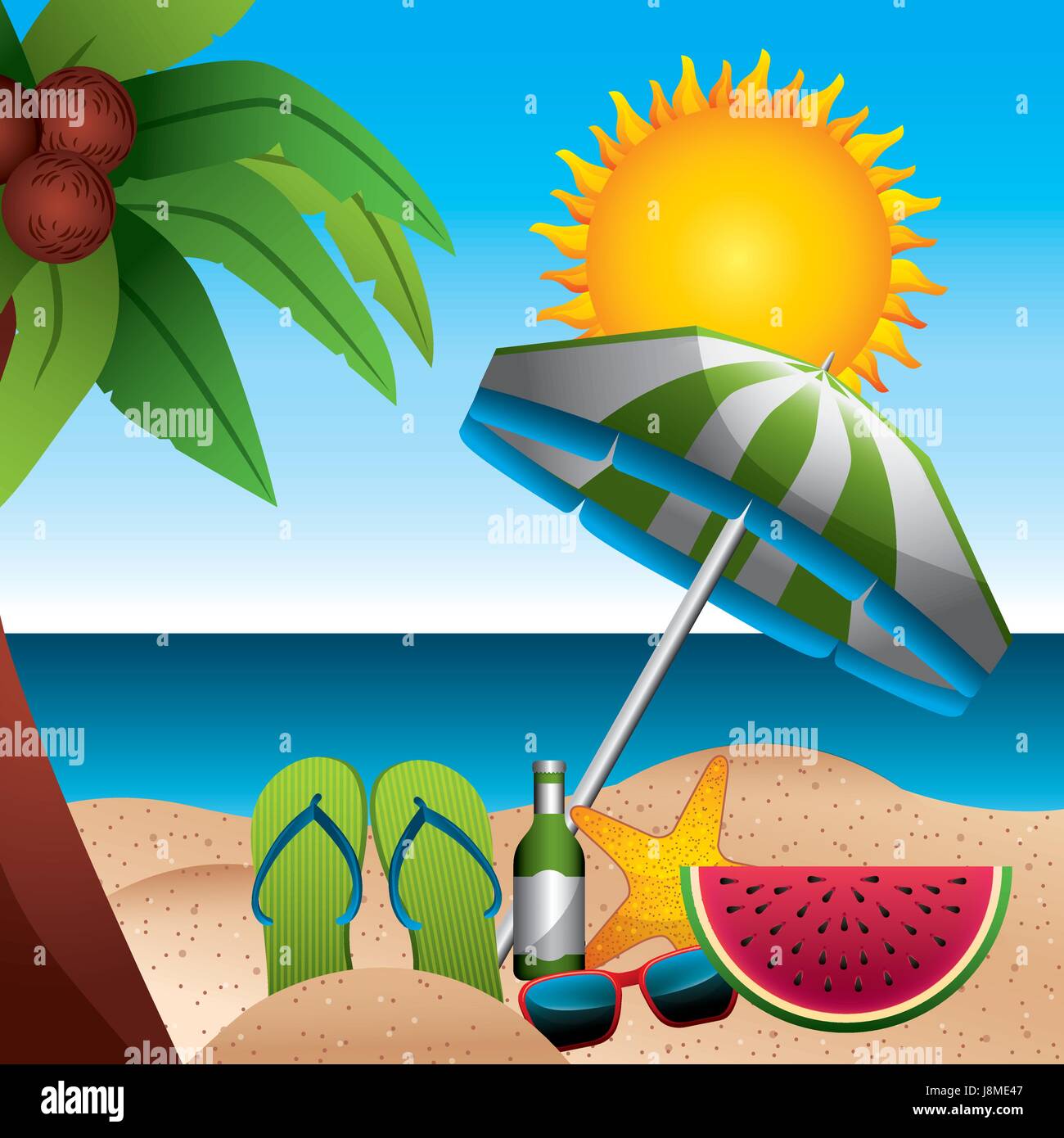 tropical beach vacation image Stock Vector Image & Art - Alamy
