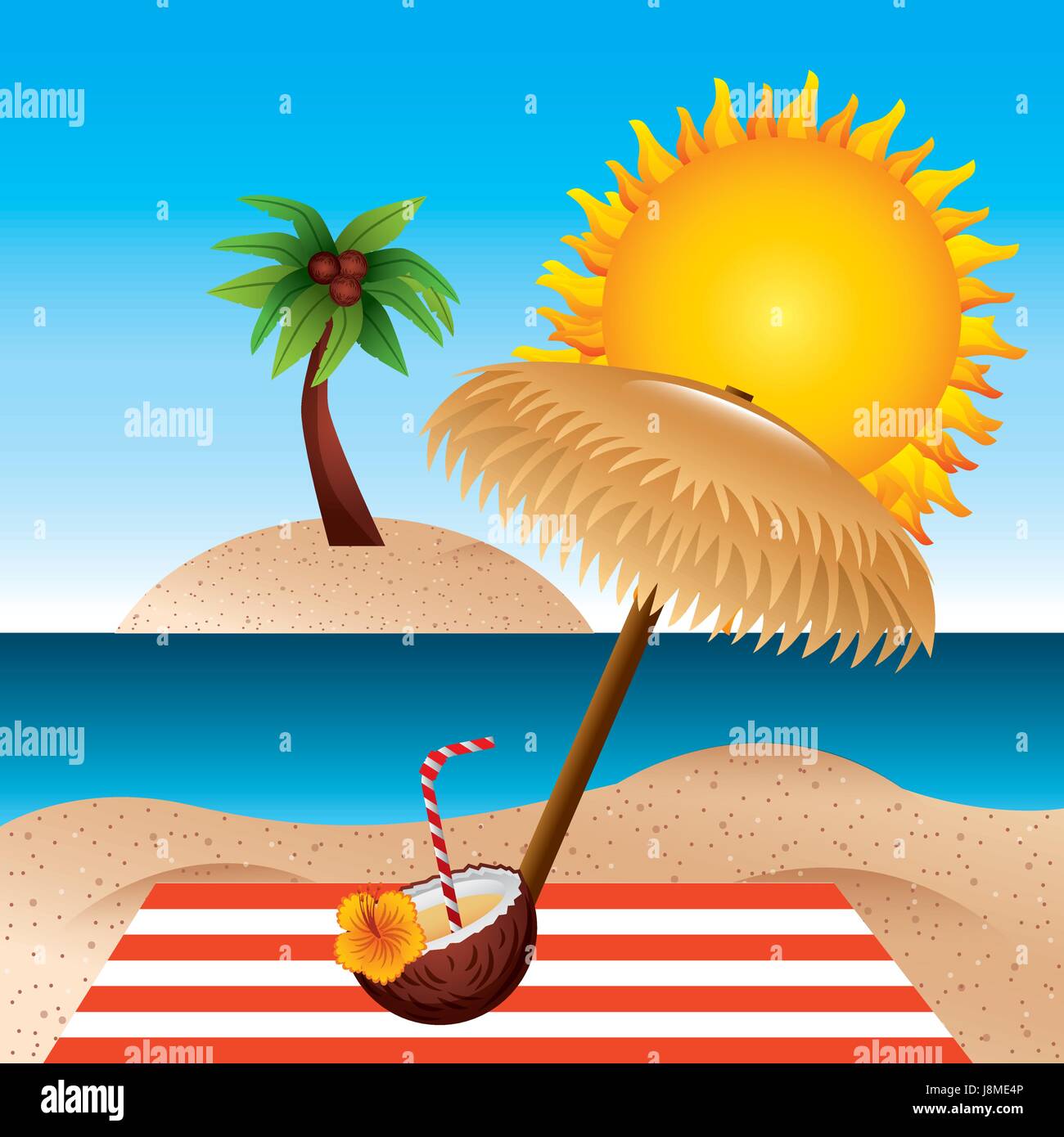 tropical beach vacation image Stock Vector Image & Art - Alamy