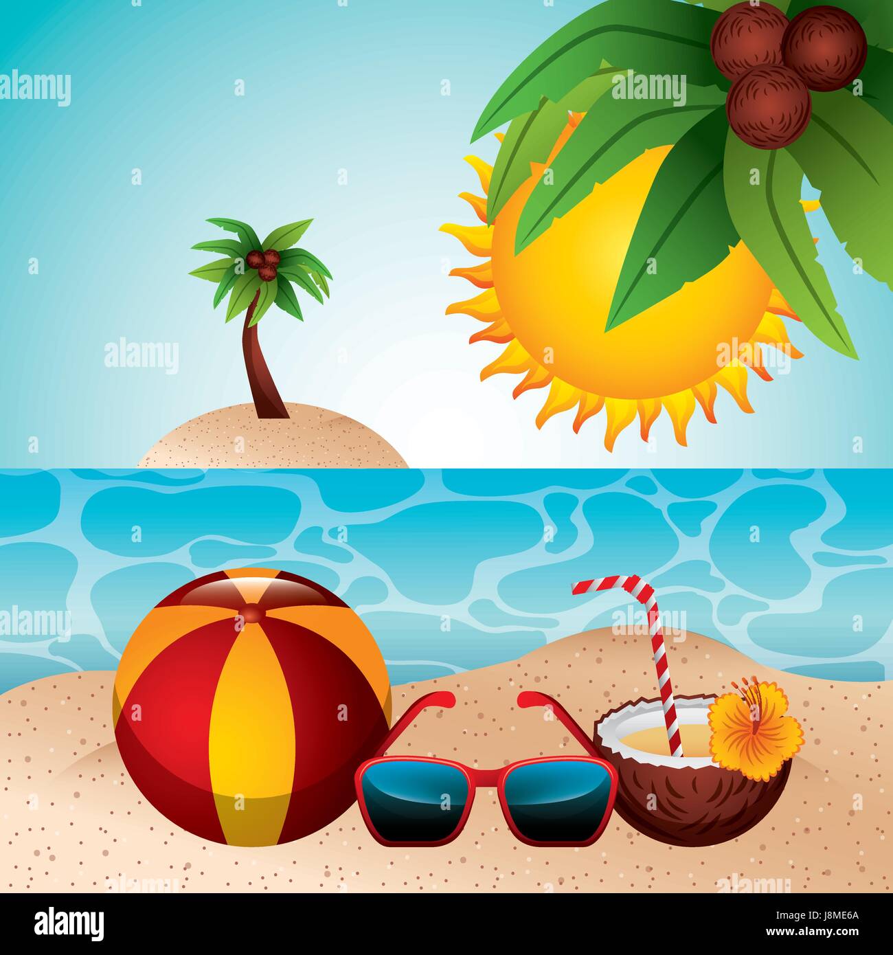 tropical beach vacation image Stock Vector Image & Art - Alamy
