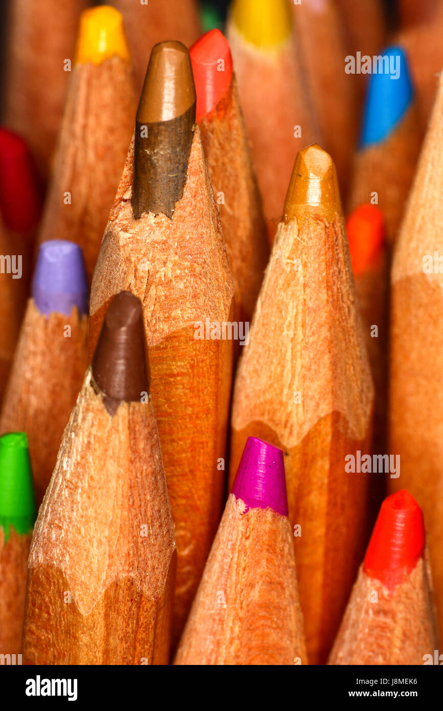Assortment of coloured wooden drawing pencils Stock Photo Alamy