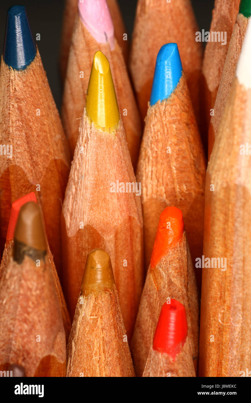 Assortment of coloured wooden drawing pencils Stock Photo Alamy