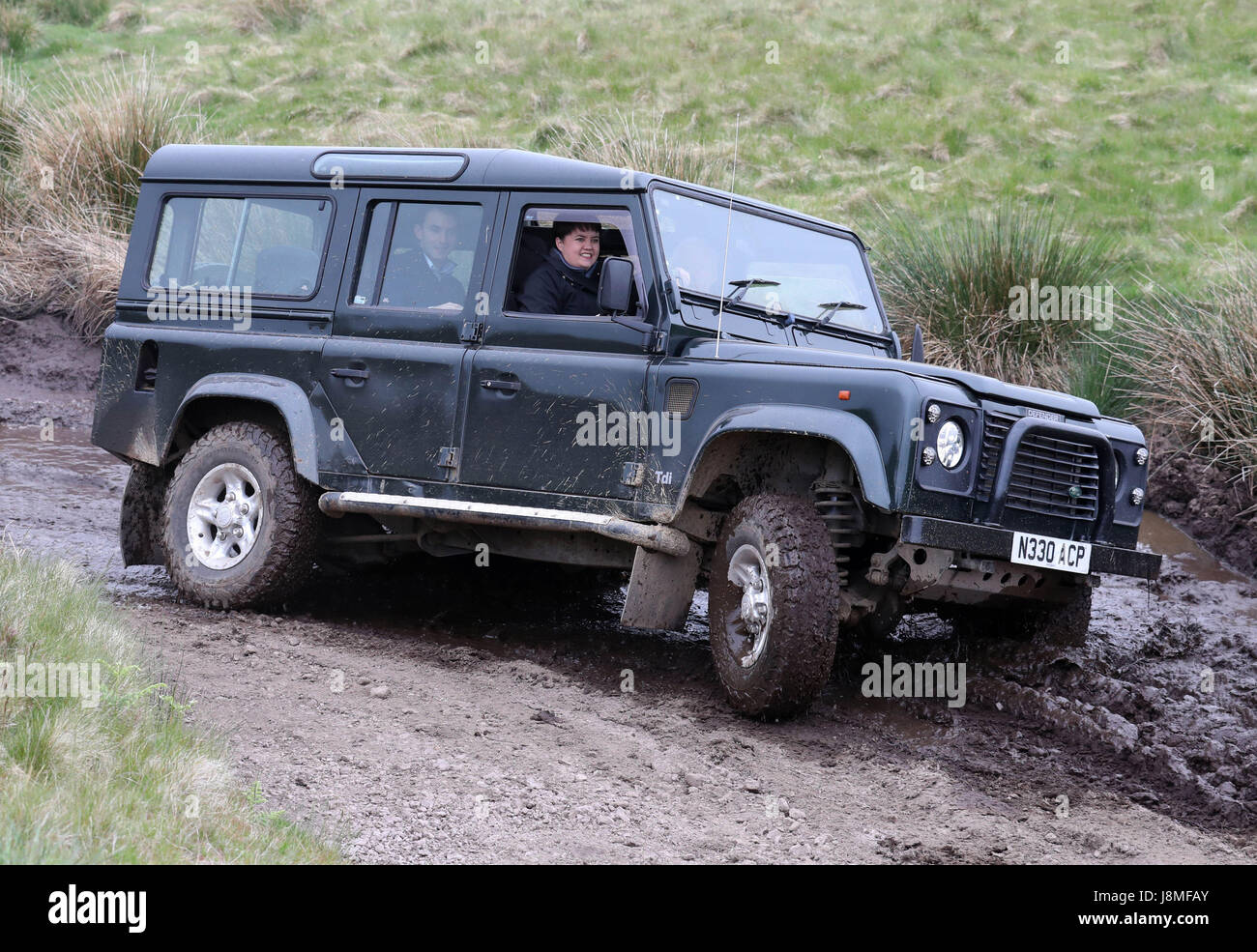 Scottish Conservative leader Ruth Davidson drives a Land Rover Defender ...