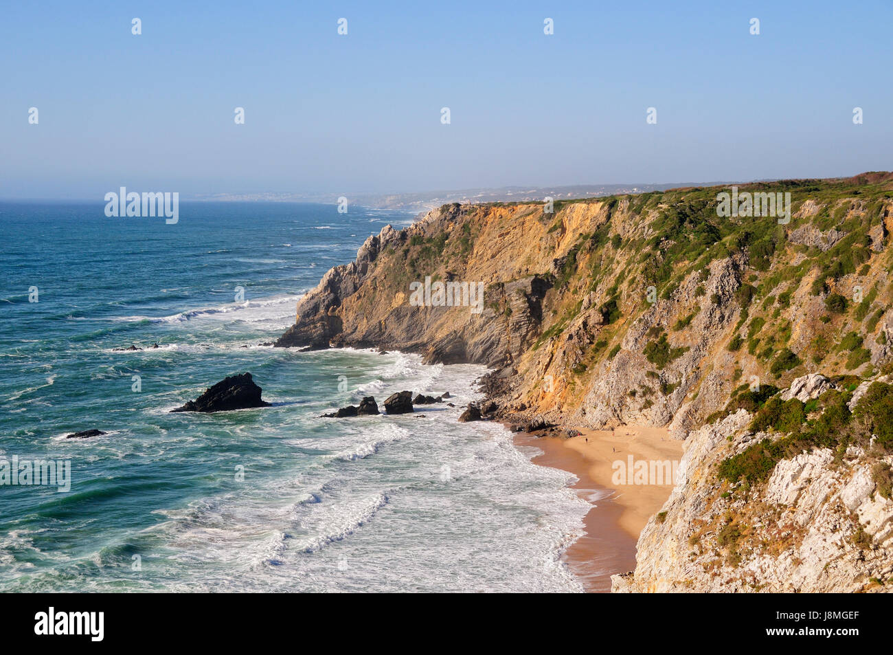 Adraga beach, near the Cabo da Roca, the most western point of continental Europe. Portugal Stock Photo