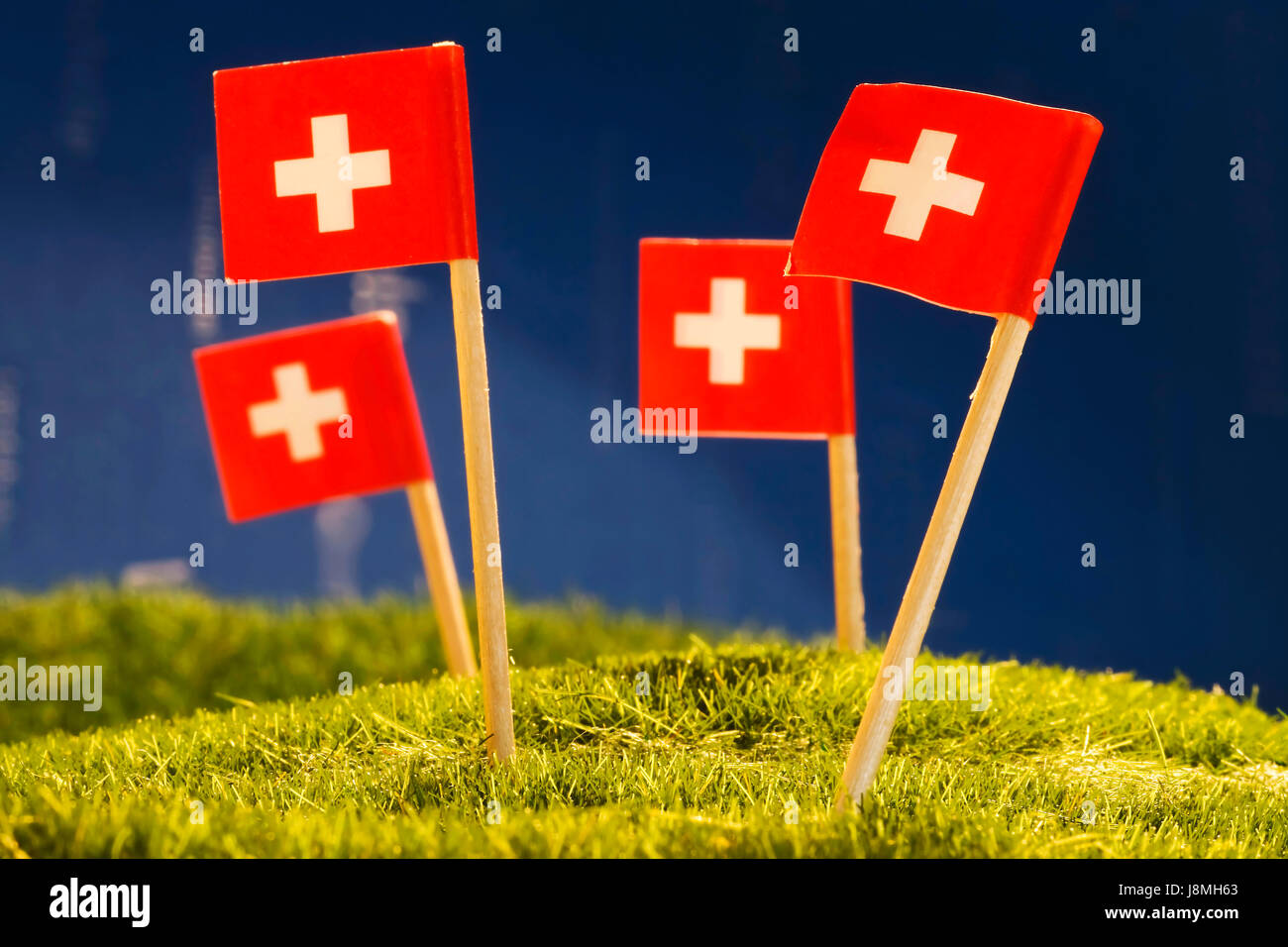 Flags of Switzerland. Stock Photo