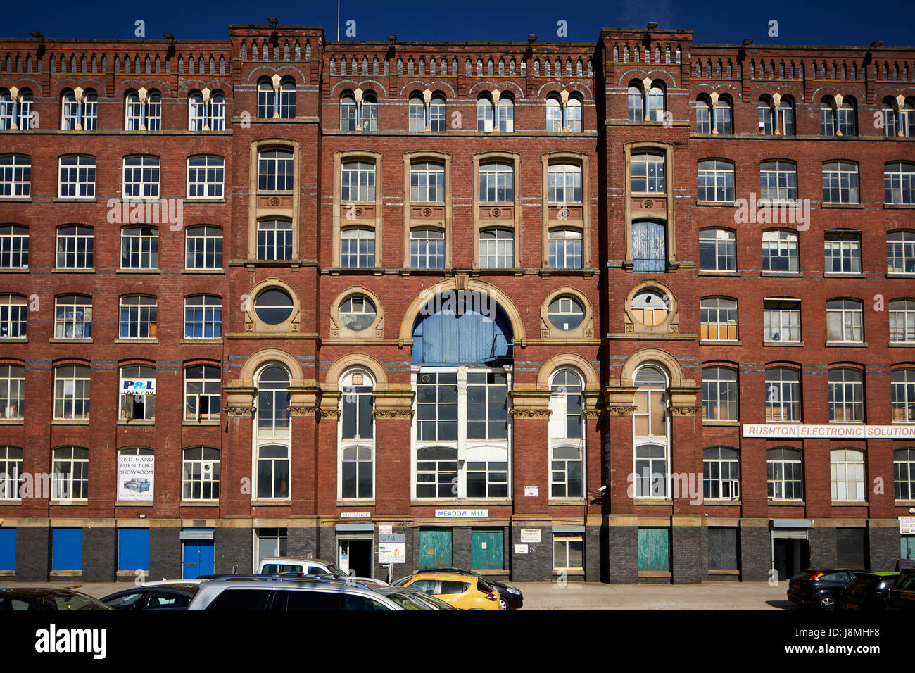 Grade II listed Meadow Mill complex built for T & J Leigh 1880