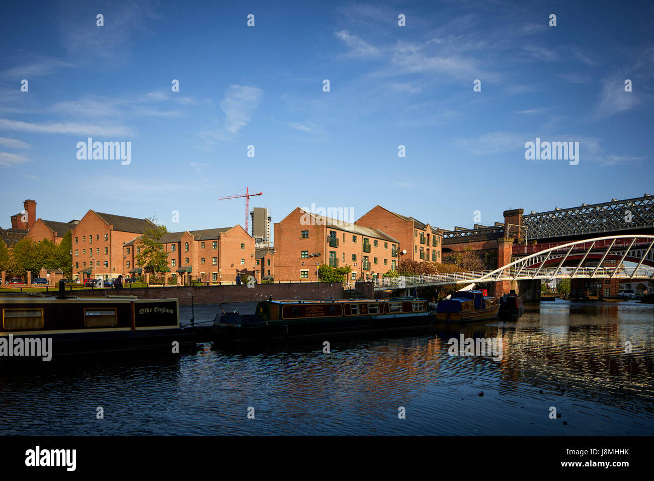 Manchester castlefield basin, and modern urban housing development, Stock Photo