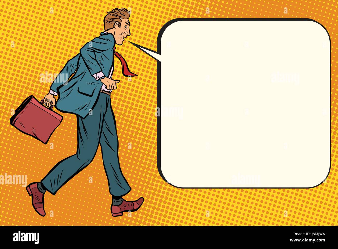 Ridiculous businessman says comic bubble Stock Vector