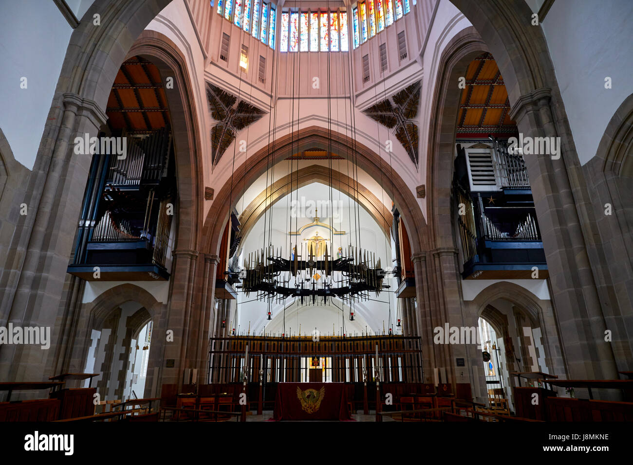Blackburn Cathedral, officially  Cathedral Church of Blackburn Saint Mary the Virgin with St Paul, Anglican, hanging corona by John Hayward Stock Photo