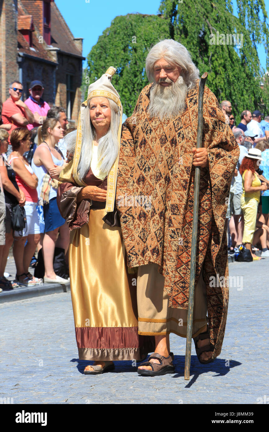 The Christian prophet and saint Abraham during the Procession of the Holy  Blood in Bruges, Belgium Stock Photo - Alamy