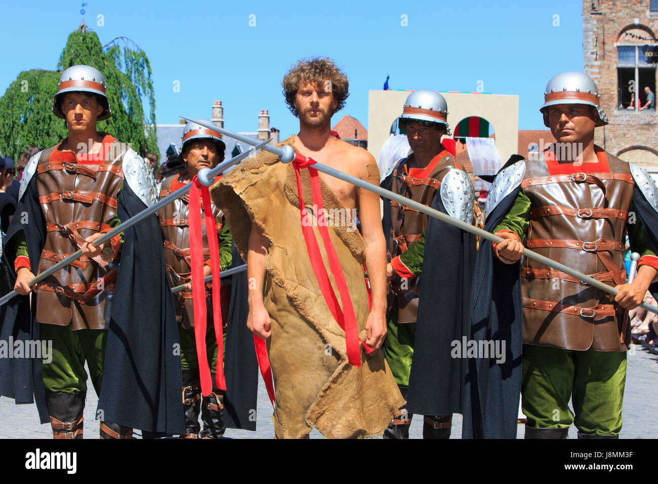 John The Baptist during the Procession of the Holy Blood in Bruges, Belgium Stock Photo