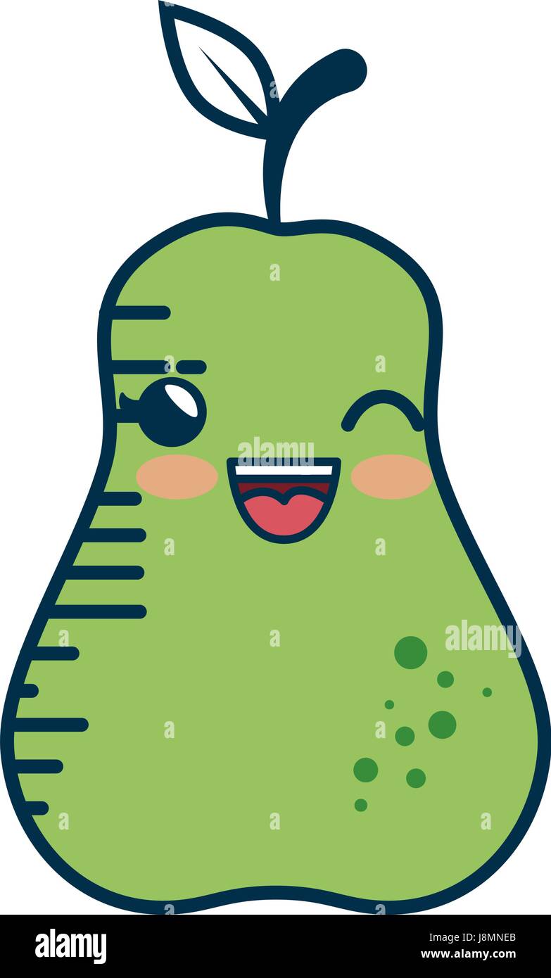 pear cartoon smiley fruit Stock Vector Image & Art - Alamy