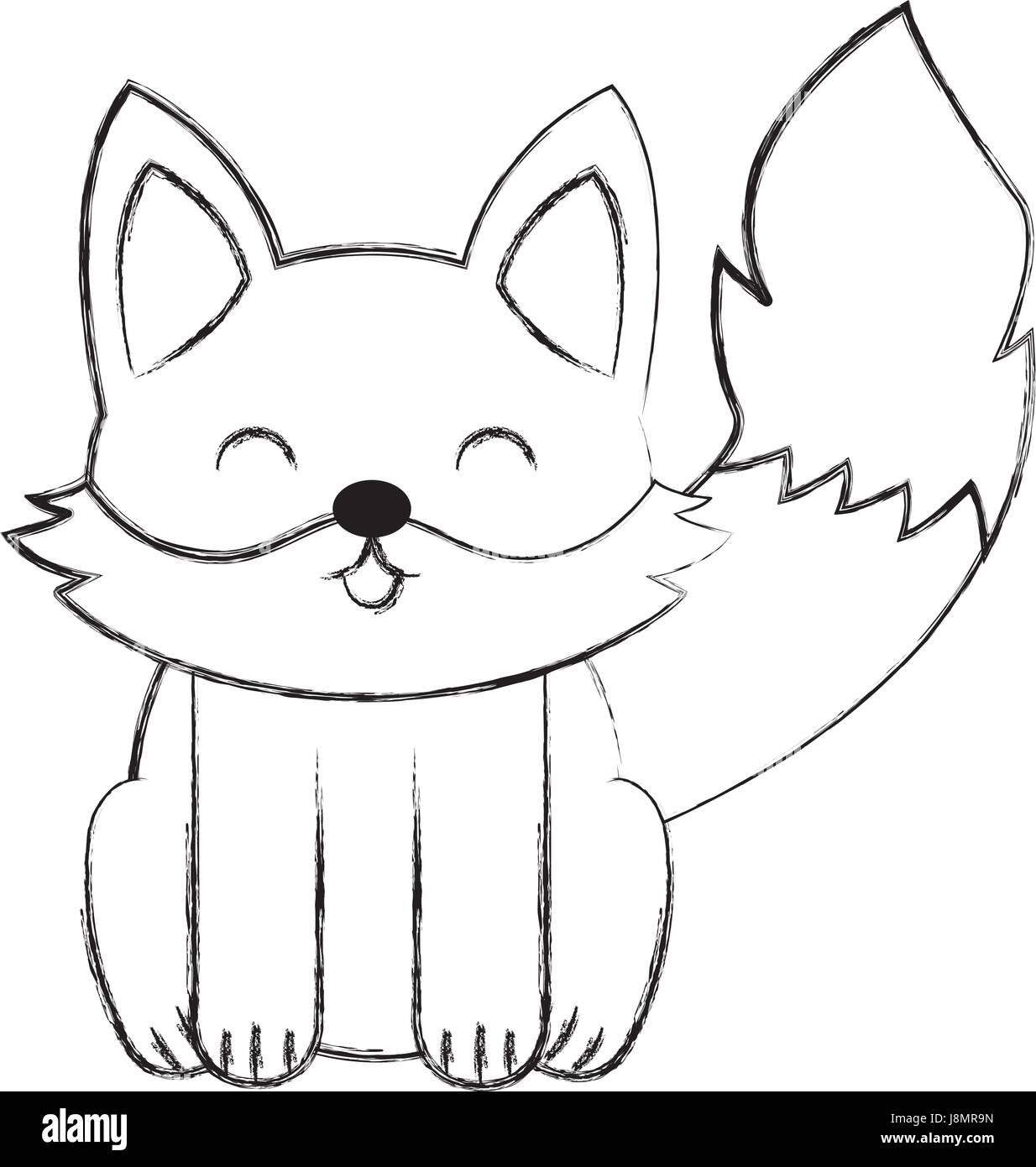 Fox Cartoon Black and White Stock Photos & Images Alamy