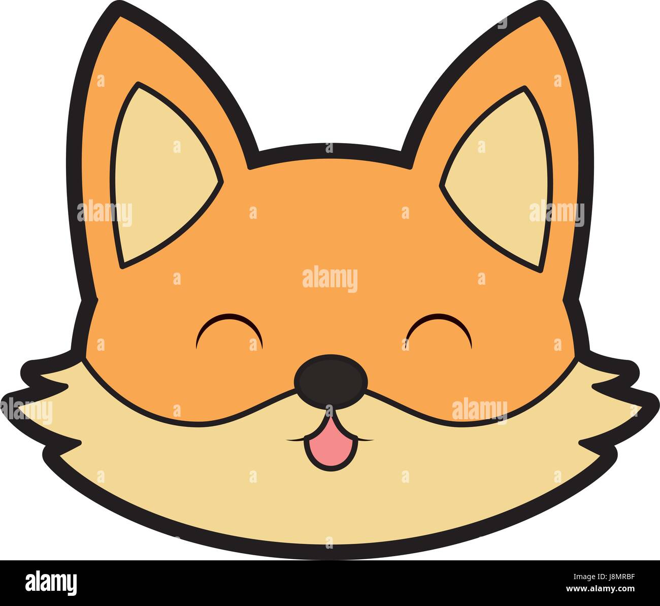 cute fox face cartoon Stock Vector